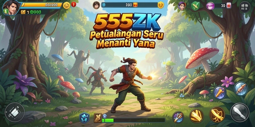 Tangkapan layar menunjukkan aksi seru dalam game petualangan 555ZK.