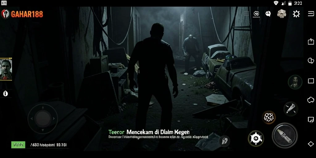 Tampilan gameplay GAHAR188 dengan suasana kegelapan yang menyeramkan.