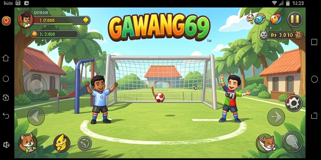 Tampilan gameplay GAWANG69 yang ceria dan menghibur.