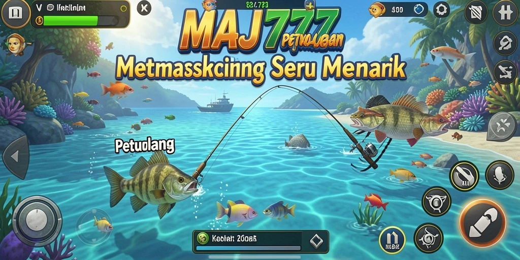 Tampilan gameplay MAJ777 yang menakjubkan saat menangkap ikan.