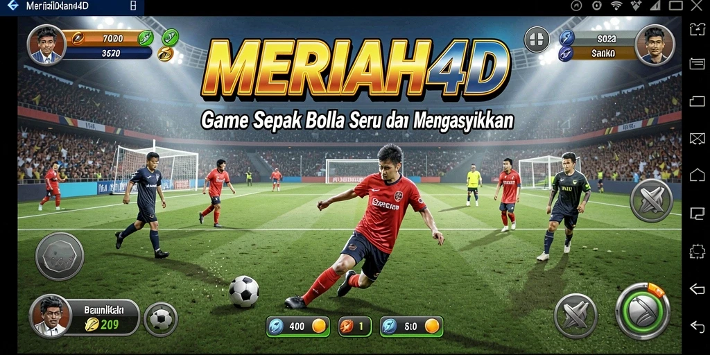Tangkapan layar gameplay <strong>MERIAH4D</strong> saat pemain berlaga di lapangan sepak bola.
