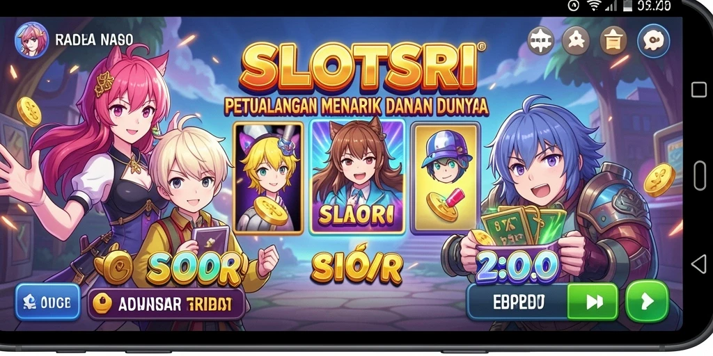 Screenshot gameplay SLOTSRI menampilkan serunya petualangan dalam dunia Anime.