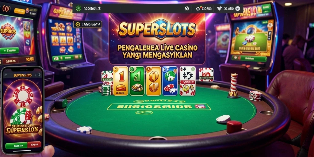 Tampilan gameplay seru di SUPERSLOTS dengan dealer langsung.