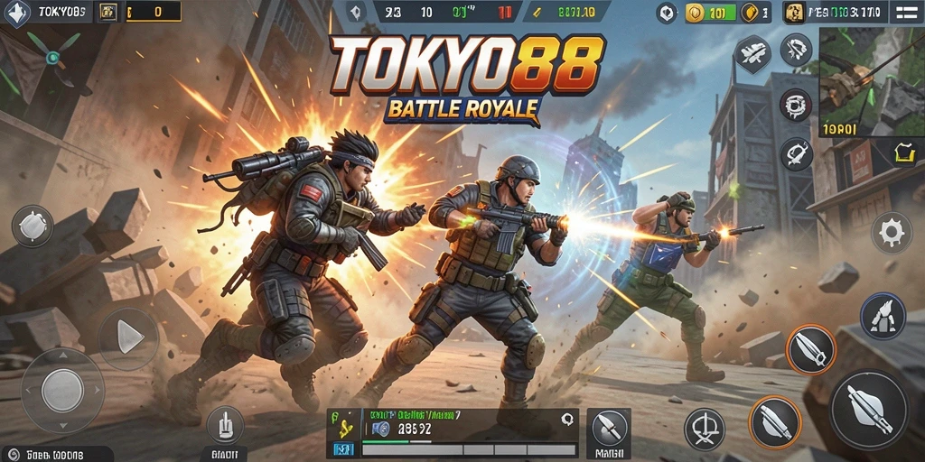 Gameplay seru di TOKYO88 saat bertarung dengan pemain lain.