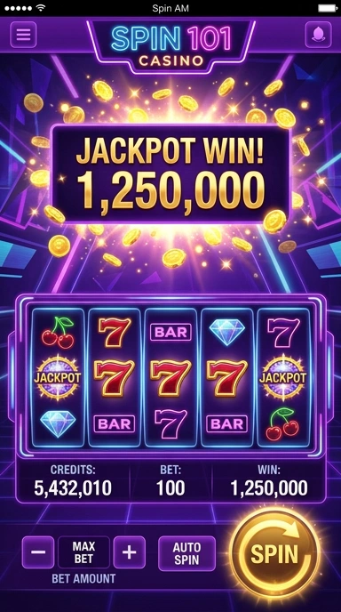 Tampilan aplikasi spin101 yang menarik dan mudah digunakan.